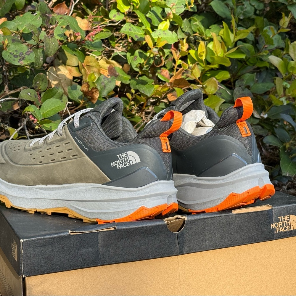The North Face Men's Athletic Shoes in Olive Green and Orange